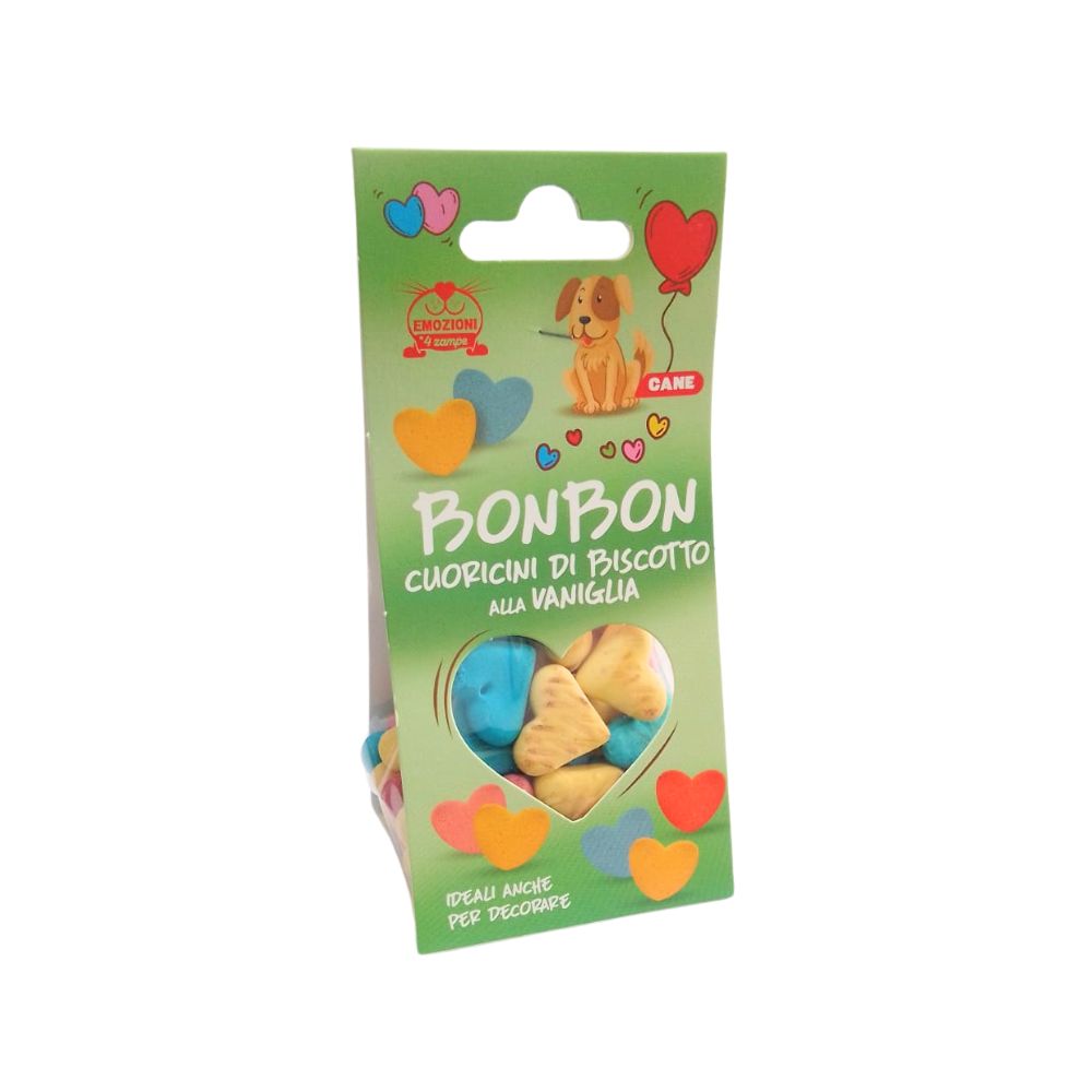 Bon Bon Biscotti Cuoricini Vaniglia Snack per Cani 35g