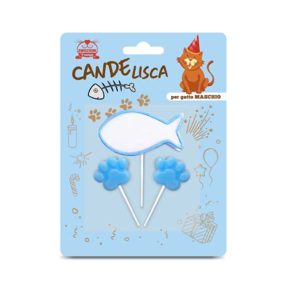 CANDELISCA per Gatto Maschio Azzurro Kit 3 pezzi