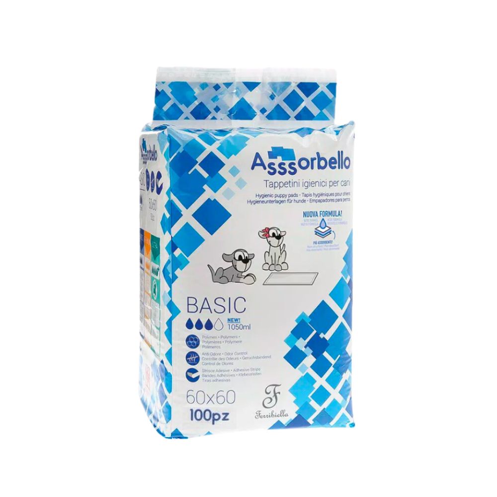 Ferribiella Assorbello Basic Tappetini Igienici Per Cani 60x60 100pz 1050ml