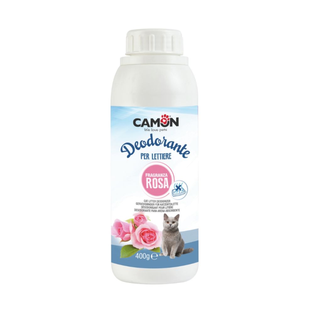 Camon Deodorante per Lettiere Profumo di Rosa 400g Lettiere per Gatti