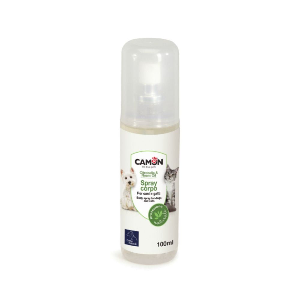 Camon Spray Corpo con Citronella e Olio di Neem 100ml per Cani e Gatti