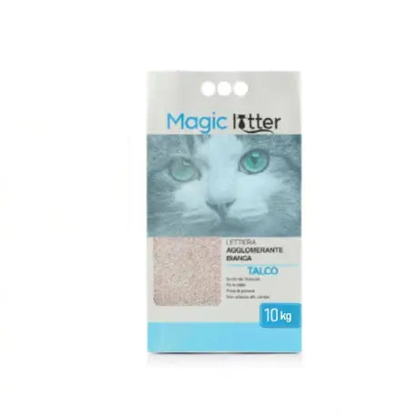 Magic Litter Talco Lettiera Agglomerante Bianca 10kg per Gatti e Gattini - Animaliapet