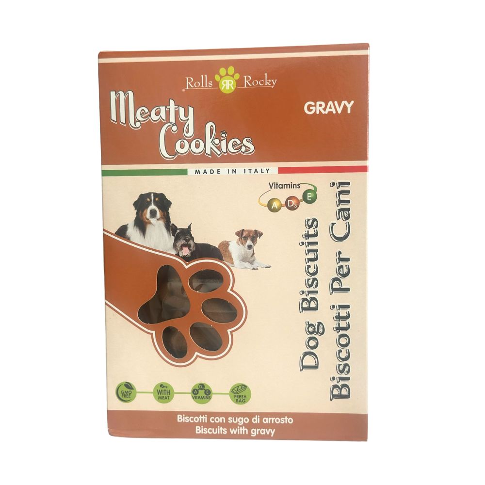 Rolls Rocky Gravy Sugo di Arrosto Biscotti per Cani 300g Snack per Cani