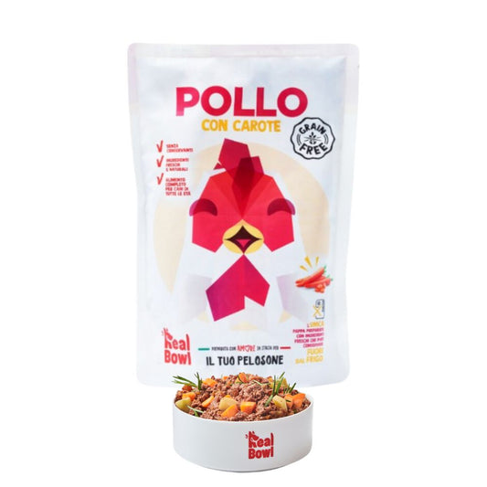 Real Bowl Pappa fresca Pollo e Carote 400g Bustina Cani