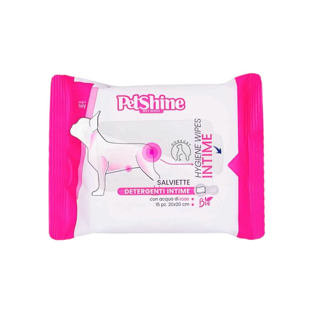 PetShine Salviette Detergenti Intime per Cani e Gatti 15pz