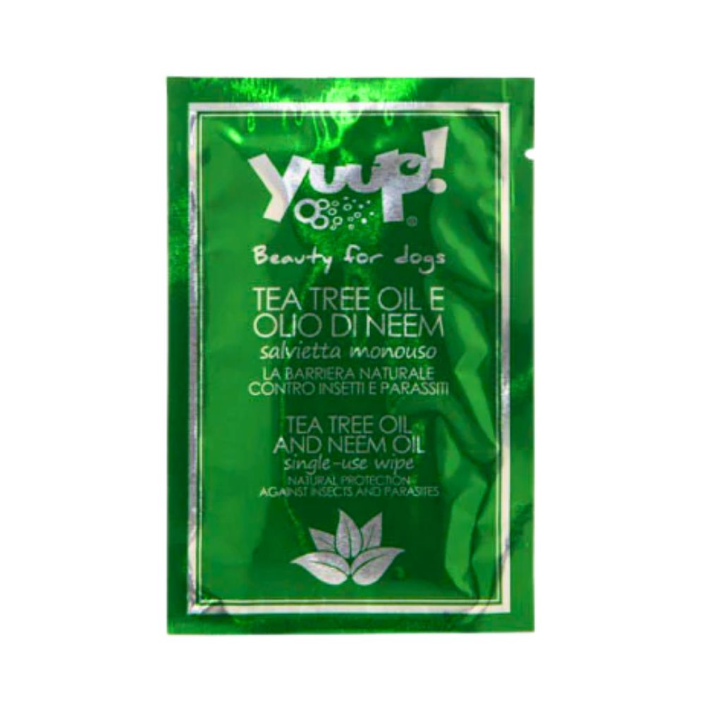 Yuup Salvietta Monouso Tea Tree Oil e Olio di Neem per Cani e Gatti
