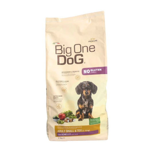 Big One Dog Agnello 2kg Crocchette Cani Adulti Small e Toy No Gluten