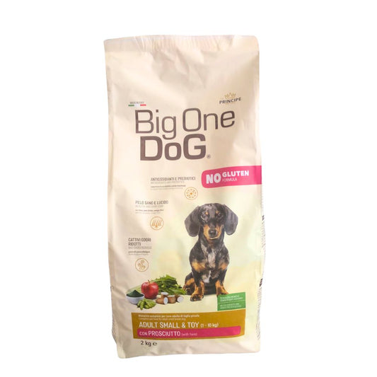 Big One Dog Prosciutto 2kg Crocchette Cani Adulti Small e Toy No Gluten