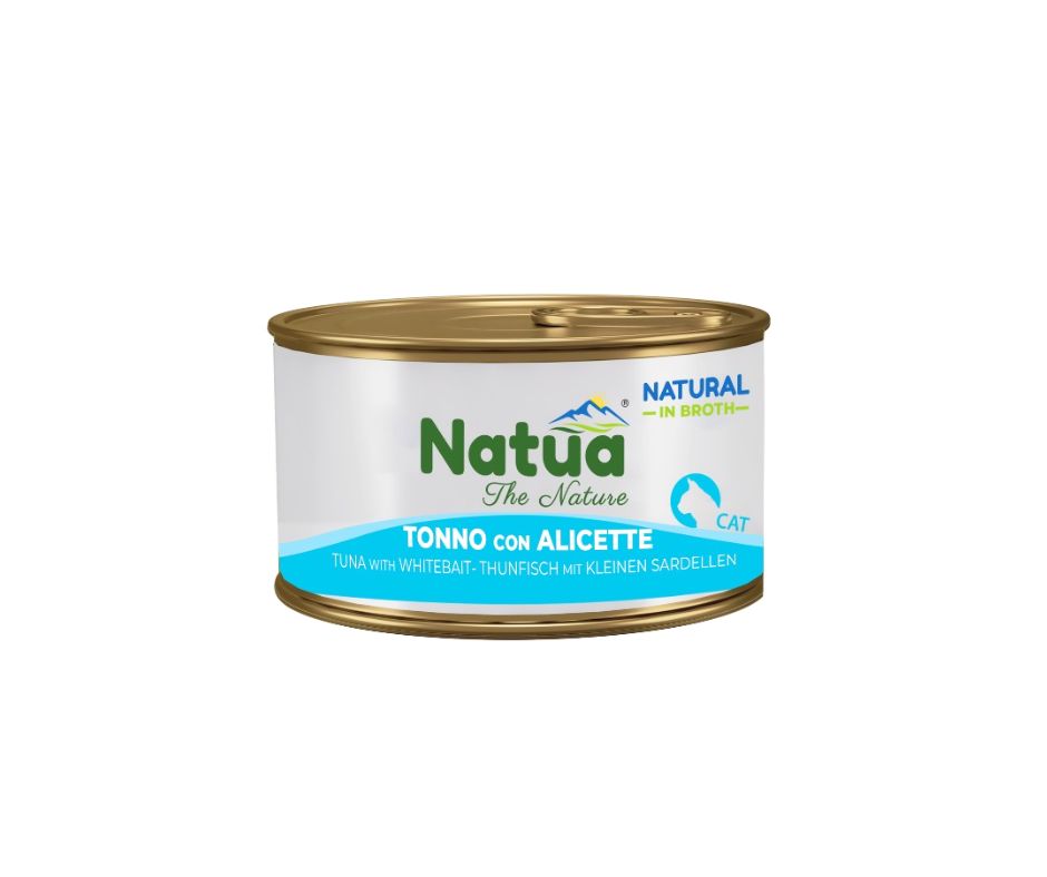 Natua Natural Tonno e Alicette in Brodo Lattina 85g Gatti - Animaliapet