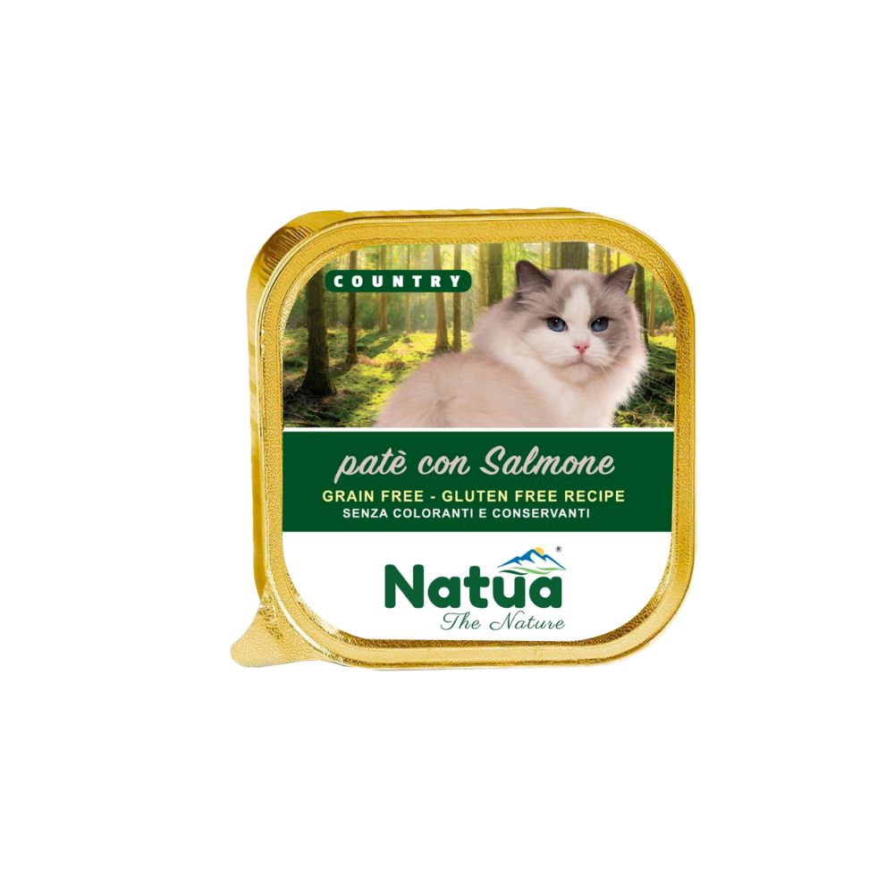 Natua Country Salmone in Patè Vaschetta 100g Gatti
