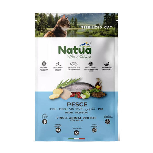 Natua Sterilizzato Pesce 1,5kg Crocchette Gatti