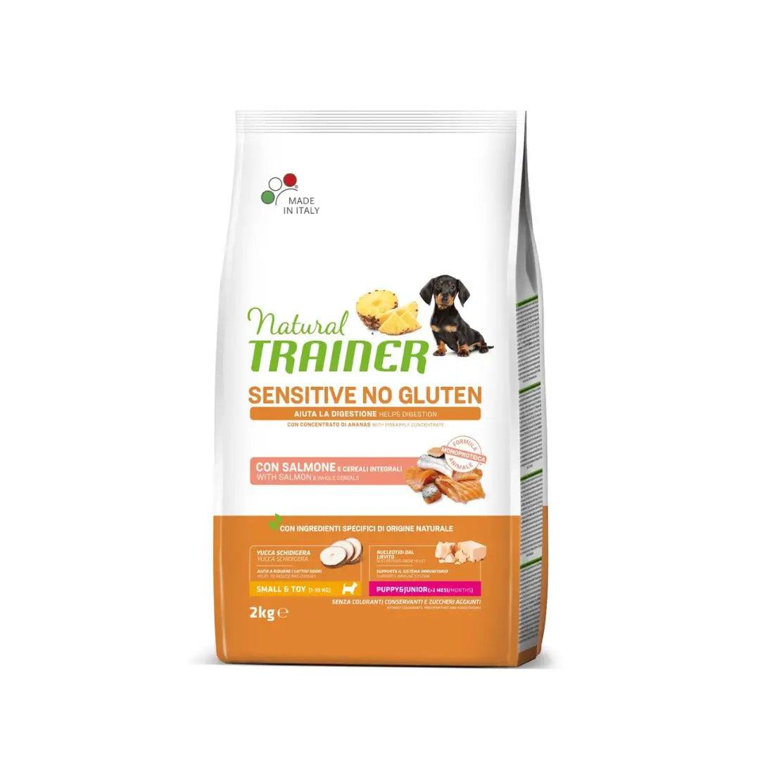 Trainer Sensitive Salmone Puppy e Junior 2kg Crocchette Cani Small e Toy - Animaliapet