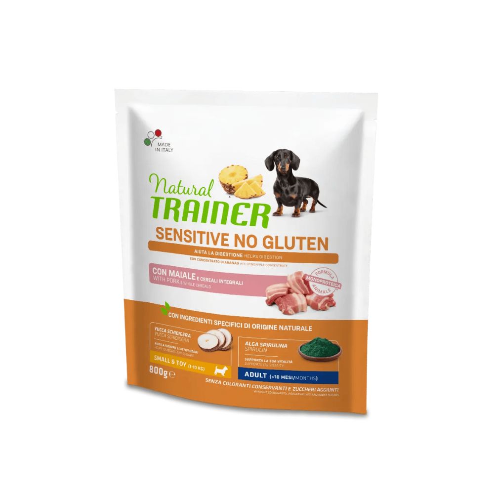 Trainer Sensitive Maiale 800g Crocchette Cani Small e Toy Adult