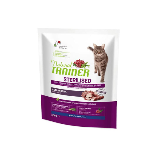 Trainer Natural Sterilised Anatra 300g Crocchette Gatti Adulti