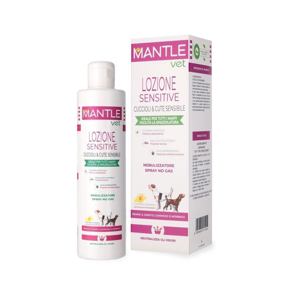 Pharmarei Mantle Vet Lozione Sensitive per Cani Cuccioli e Cute Sensibile 250ml