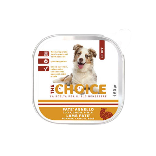 The Choice Agnello Zucca Carote e Piselli Adult 150g Vaschetta Cani