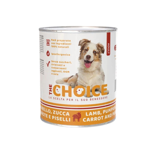 The Choice Agnello Zucca Carote e Piselli Adult 400g Lattina Cani