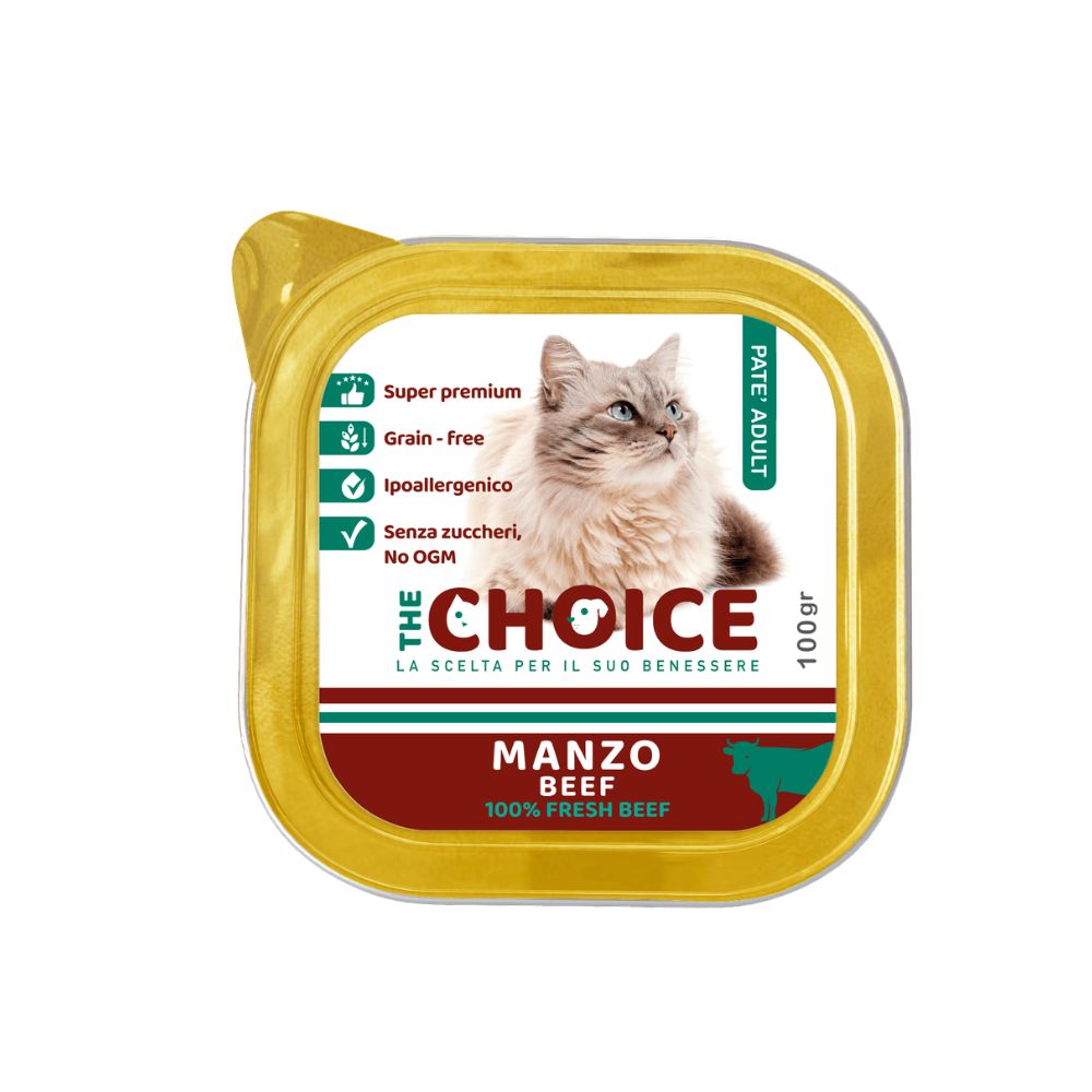 The Choice Patè Adult Manzo 100g Vaschetta Gatti Adulti