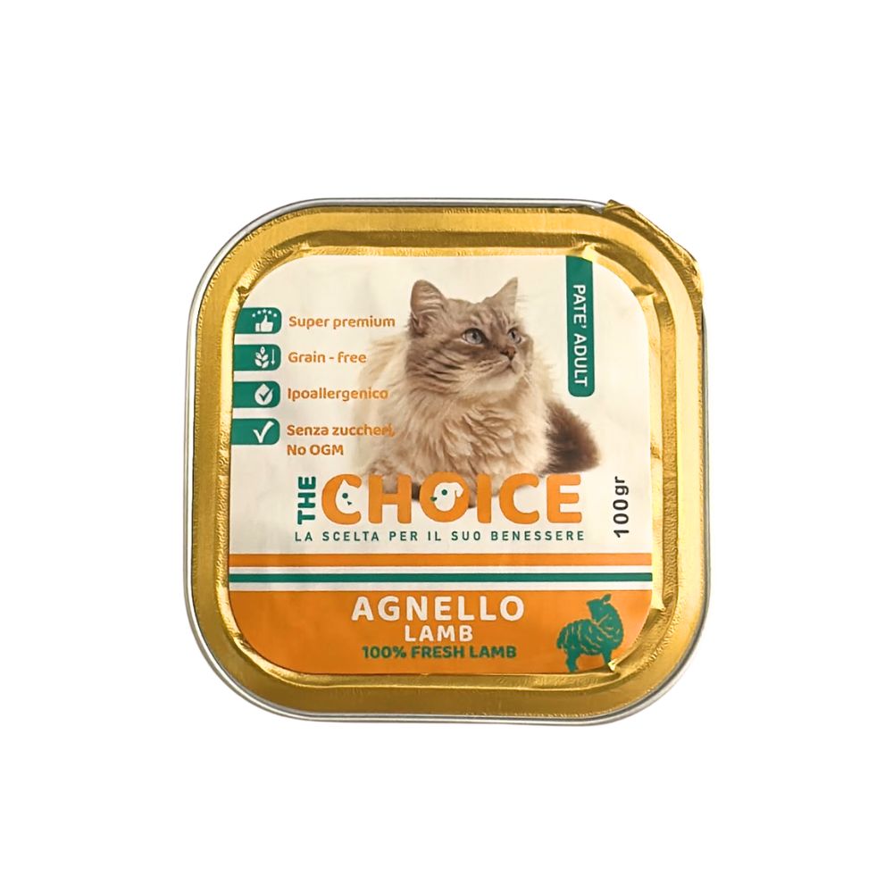 The Choice Patè Adult Agnello 100g Vaschetta Gatti Adulti