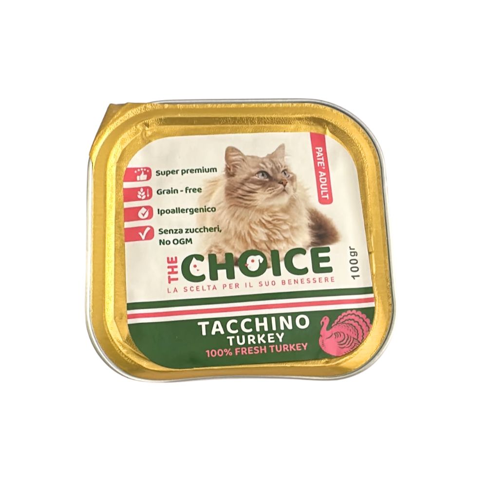 The Choice Patè Adult Tacchino 100g Vaschetta Gatti Adulti
