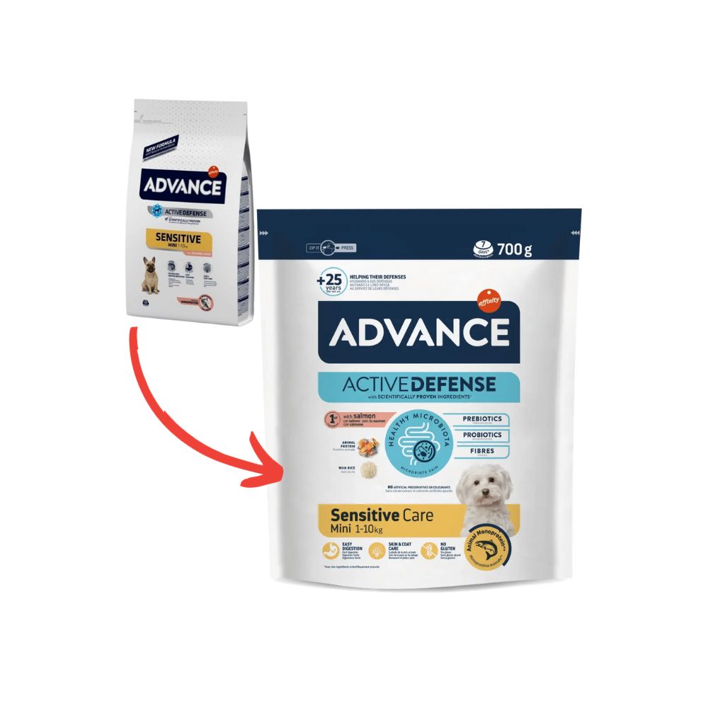 Advance Mini Sensitive Care con Salmone 700g Crocchette Cani - Animaliapet