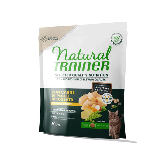 Trainer Natural Selected Quality Nutrition Pollo 300g Crocchette Gatti Sterilizzati Adult