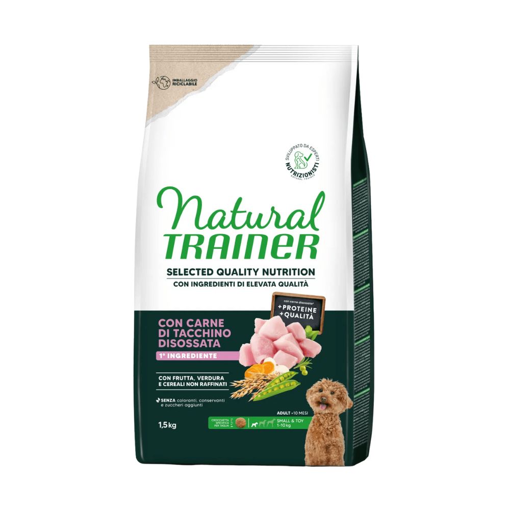 Trainer Natural Selected Quality Nutrition Tacchino 1,5Kg Crocchette Cani Mini Adult