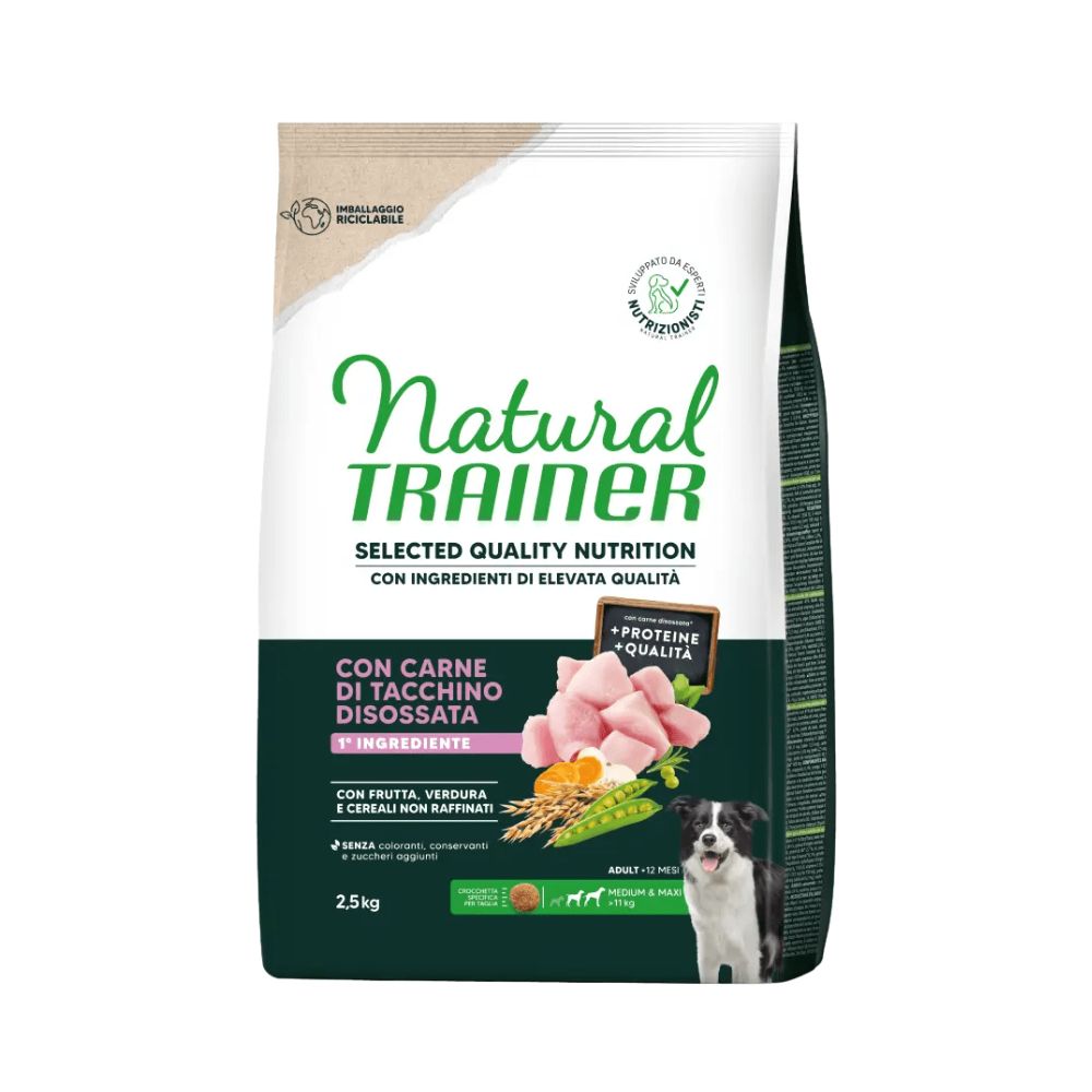 Trainer Natural Selected Quality Nutrition Tacchino 2,5kg Crocchette Cani M/M Adult