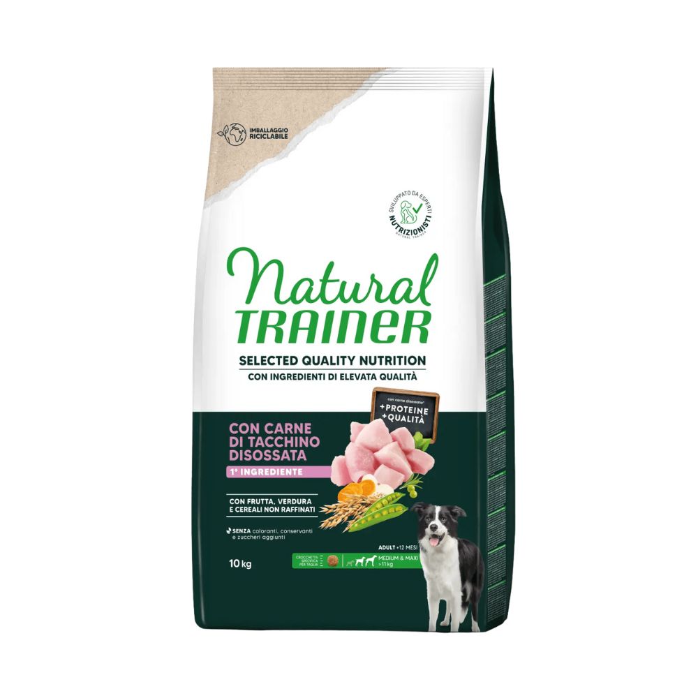 Trainer Natural Selected Quality Nutrition Tacchino 10kg Crocchette Cani M/M Adult