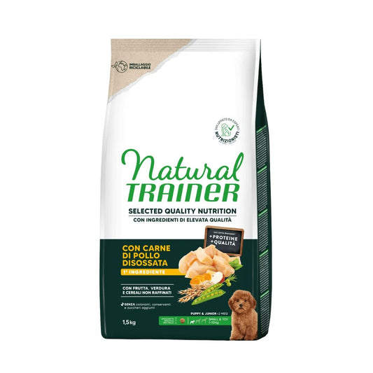 Trainer Natural Selected Quality Nutrition Pollo 1,5Kg Crocchette Cani Mini Puppy e Junior