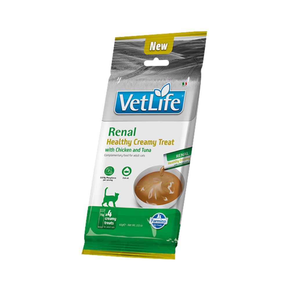 Farmina Vetlife Cream Renal Pollo e Tonno 4x15g Snack per Gatti