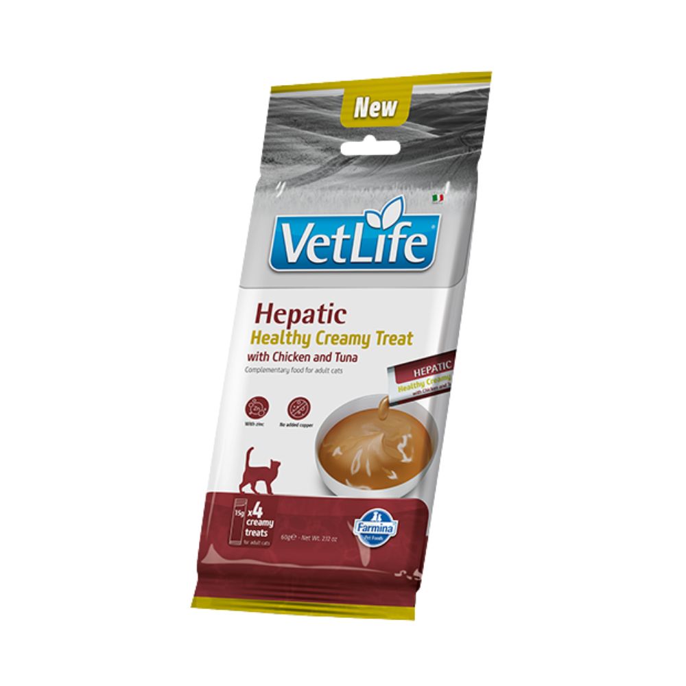 Farmina Vetlife Cream Hepatic Pollo e Tonno 4x15g Snack per Gatti