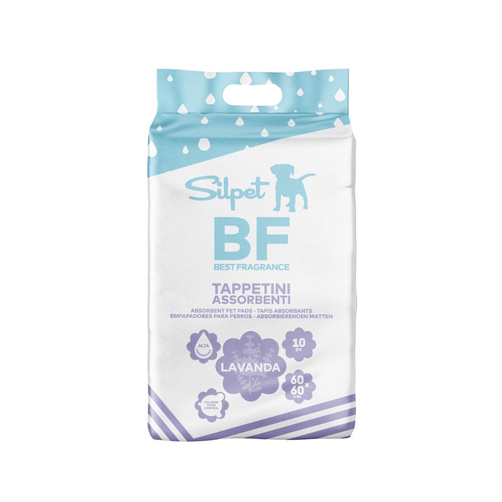 Silpet Best Fragrance Lavanda Tappetini Assorbenti 60x60cm 10pz Tappetini Igienici per Cani