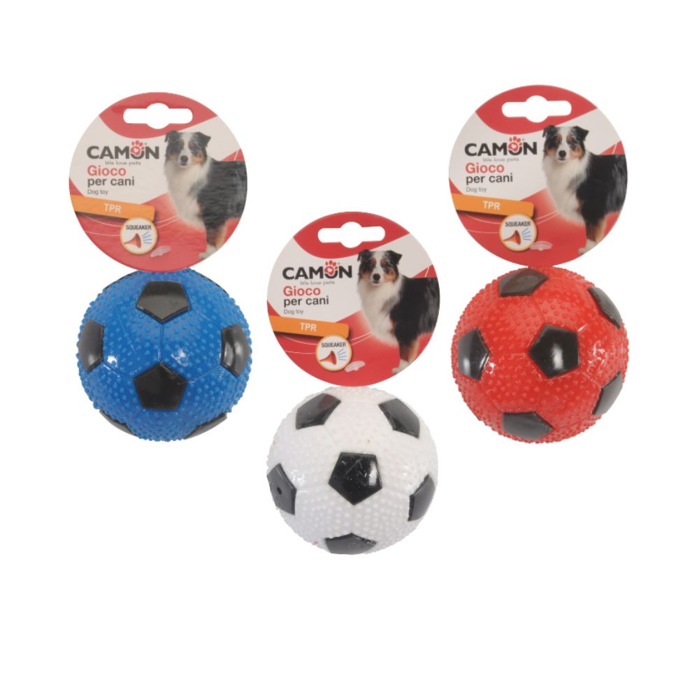 Camon Palla da calcio con squeaker 9cm Giochi per Cani