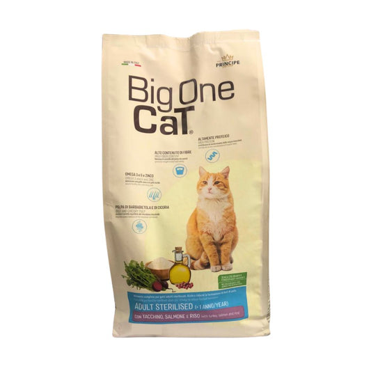 Big One Cat Sterilised Tacchino e Salmone 7Kg Crocchette Gatti Adulti Sterilizzati
