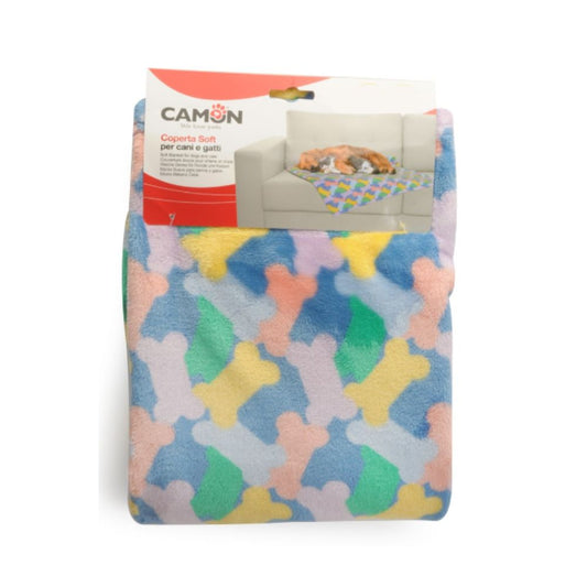 Camon Coperta Soft Ossicini Mis. S 60x90cm Per Cani e Gatti