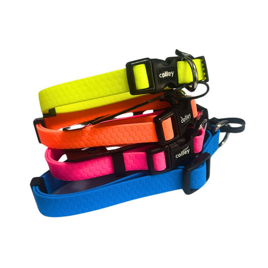 Colley Collare Impermeabile in silicone Giallo 15mm/30-45cm per Cani