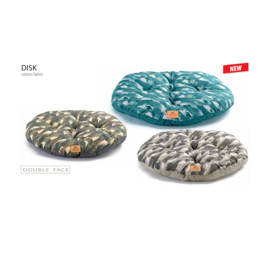 Ferplast Disk 50 Cuscino in cotone per cani e gatti Colore Verde, Marrone o Tortora
