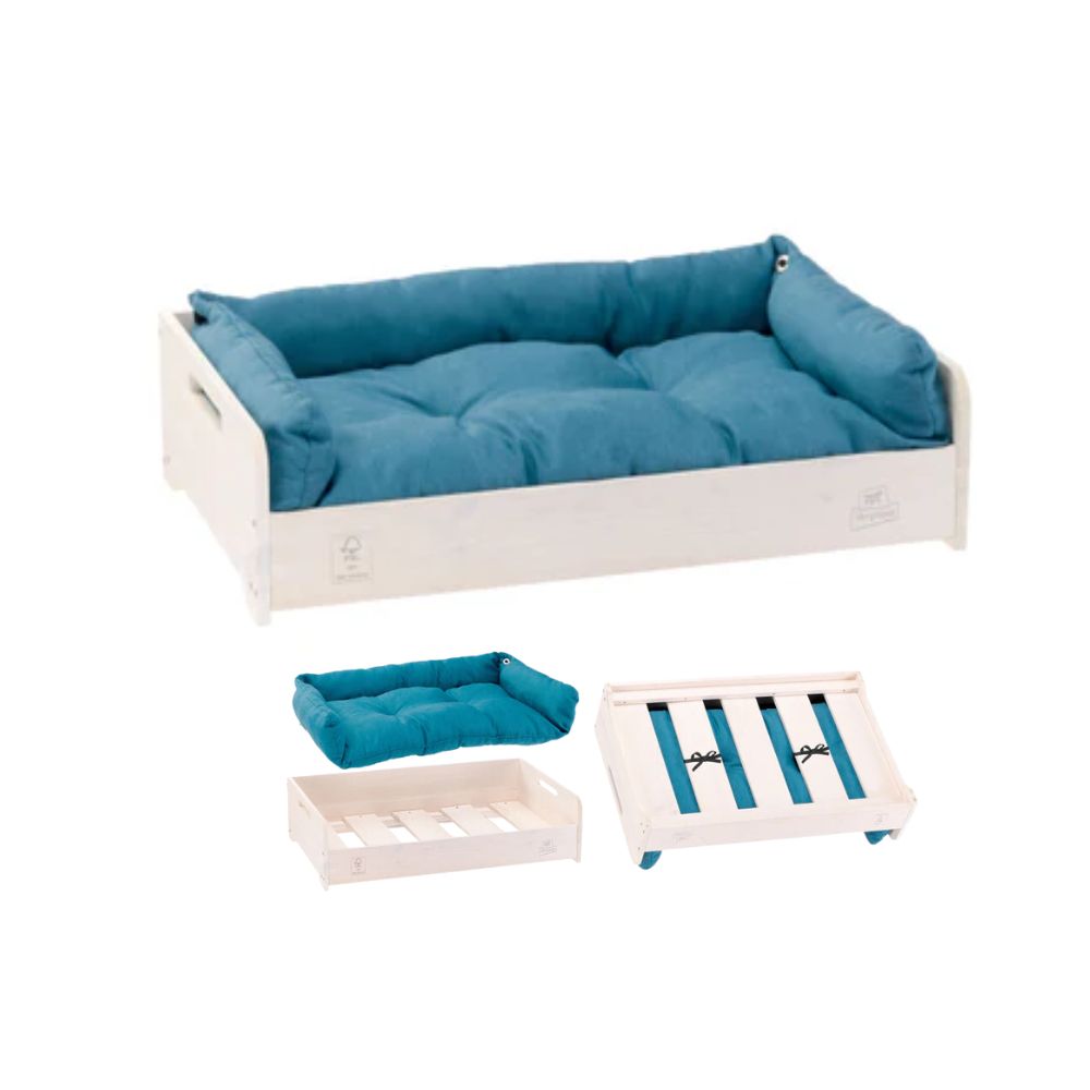 Ferplast Hall Lettinoin legno con cuscino per Cani e Gatti Mis. S