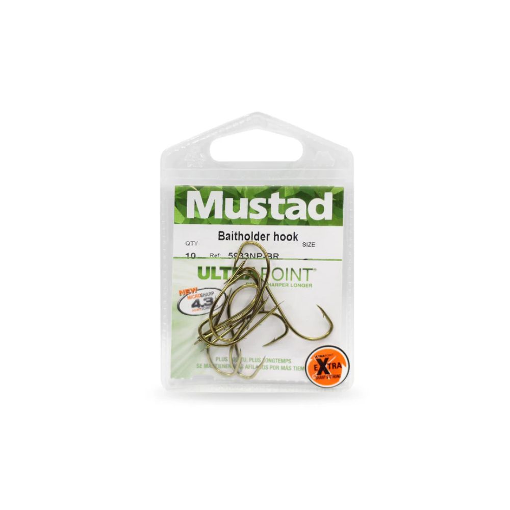 Mustad UltraPoint Baitholder Hook 5933NP-BR Taglia 4 10Pezzi Ami per la Pesca