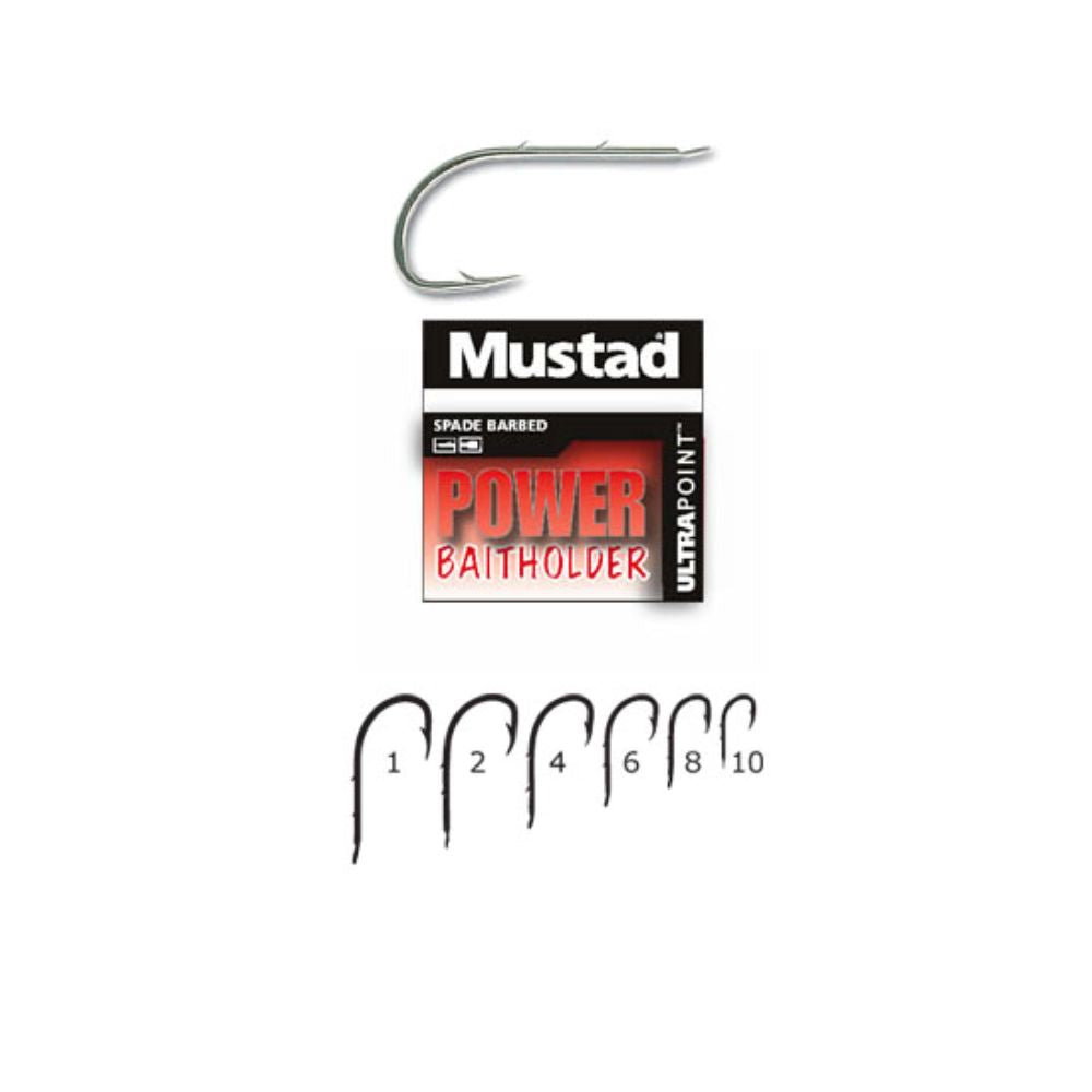 Mustad Baitholder 5933NPN Taglia 1 10Pezzi Ami per la Pesca