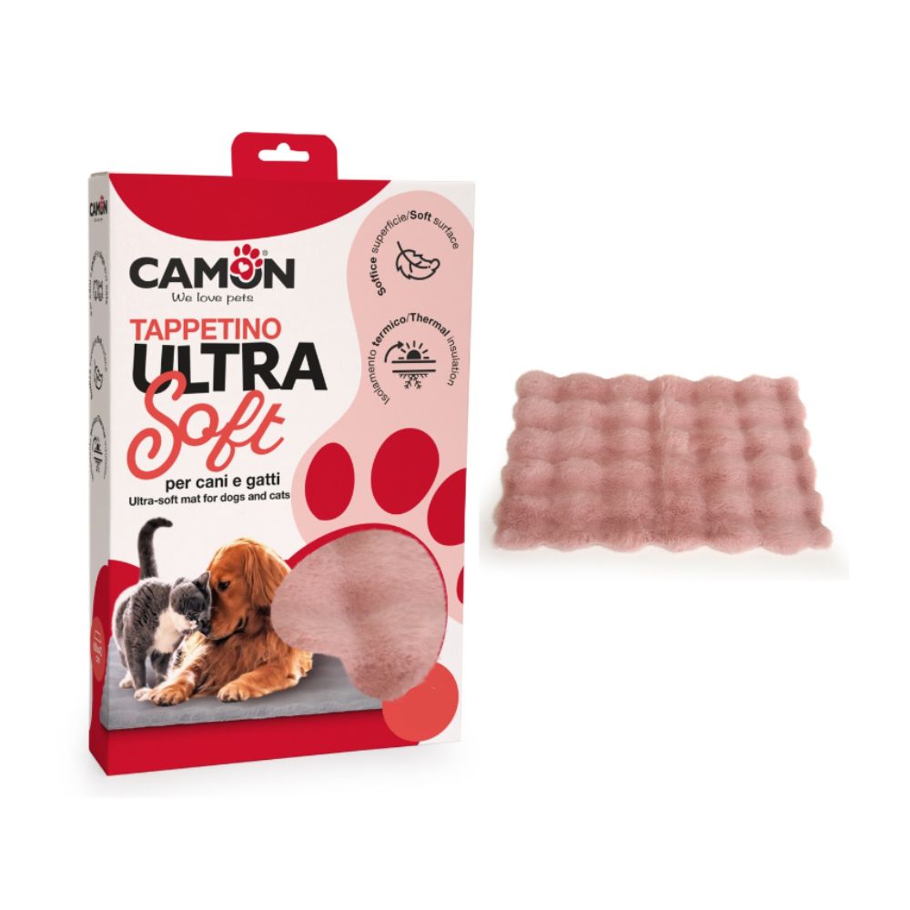 Camon Tappetino UltraSoft Rosa Antico 60x40cm Per Cani e Gatti