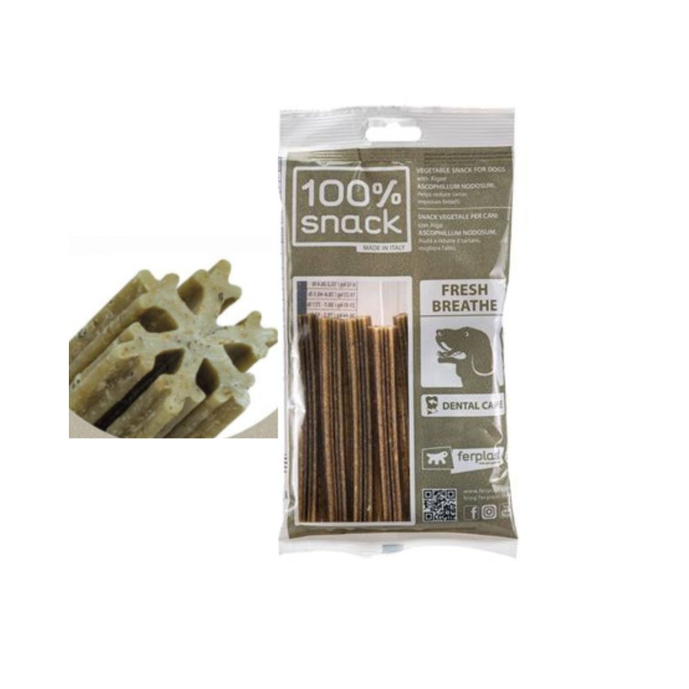 Ferplast Dental Snack 100% Vegetal SNOWFLAKE Ascophillum M Cani 4pz 105g