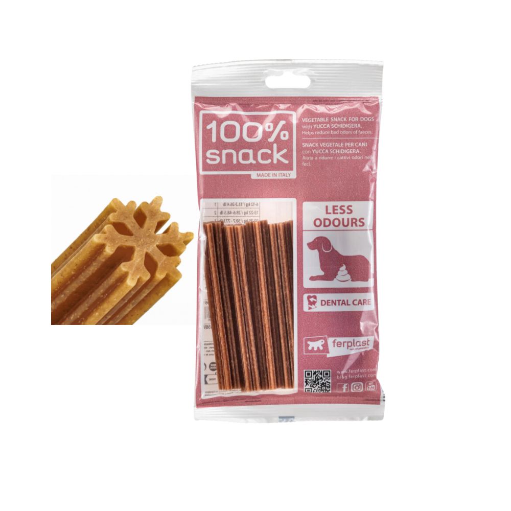 Ferplast Dental Snack 100% Vegetal SNOWFLAKE Yucca S Cani 7pz 112g
