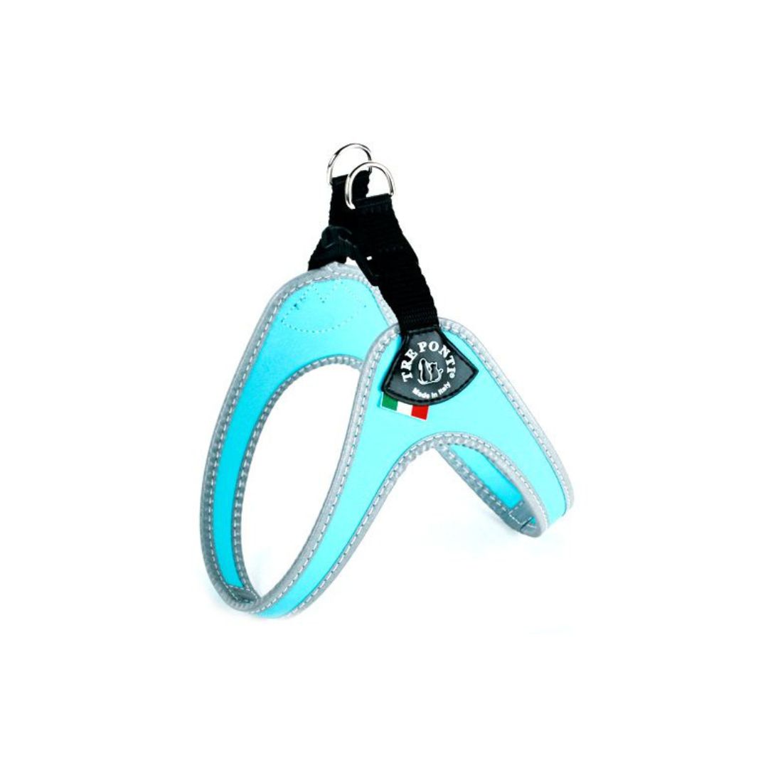 Tre Ponti Pettorina Easy Fit Bordo Rifrangente Azzurro Mis. 4 Cani e Cuccioli