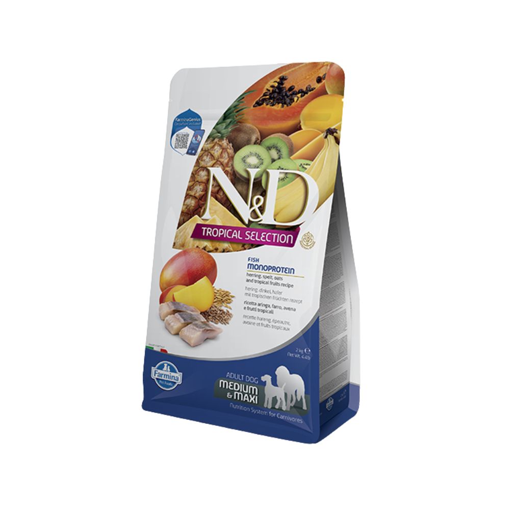 Farmina N&D Tropical Aringa 2kg Crocchette Cani Medium Maxi Adult