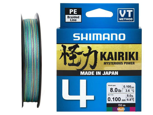 Shimano Trecciato Kairiki 4 Multi Color PE 0.100mm, 6.8Kg, 150m Shimano