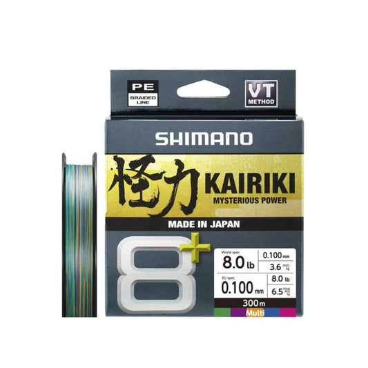 Shimano Trecciato Kairiki 8+ Multi Color 0.100mm, 3.6Kg, 300m