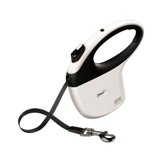 Trixie Flexi One Bianco/Nero S-L 5mt fino a 30kg Guinzaglio per Cani