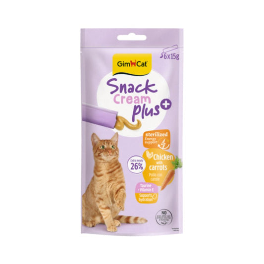Gimborn GimCat Cream Plus Sterilized Pollo e Carota 6x15g Snack per Gatti Sterilizzati